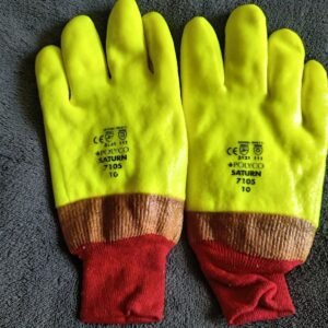 Polyco Saturn HiViz Thermal Safety Gloves Vinyl Coating, Size 10, Cut Level 1